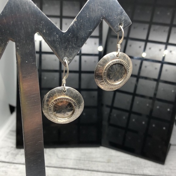 Vintage artisan signed Phill Lang Sterling silver rustic boho style earrings - Picture 7 of 7